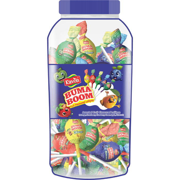Buma Boom Fruit Flavoured lollipops